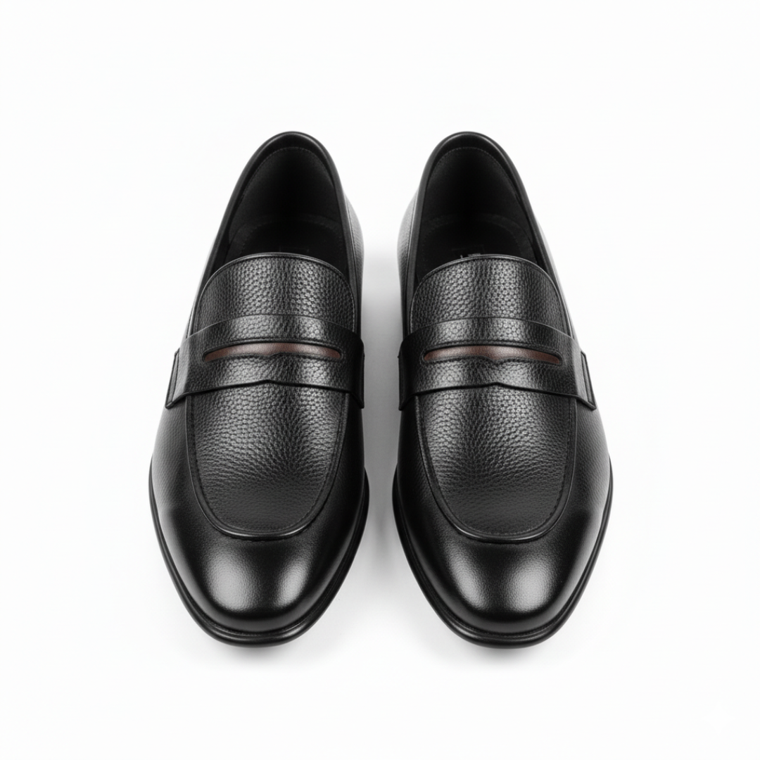 Leather Penny Loafers Black -2012