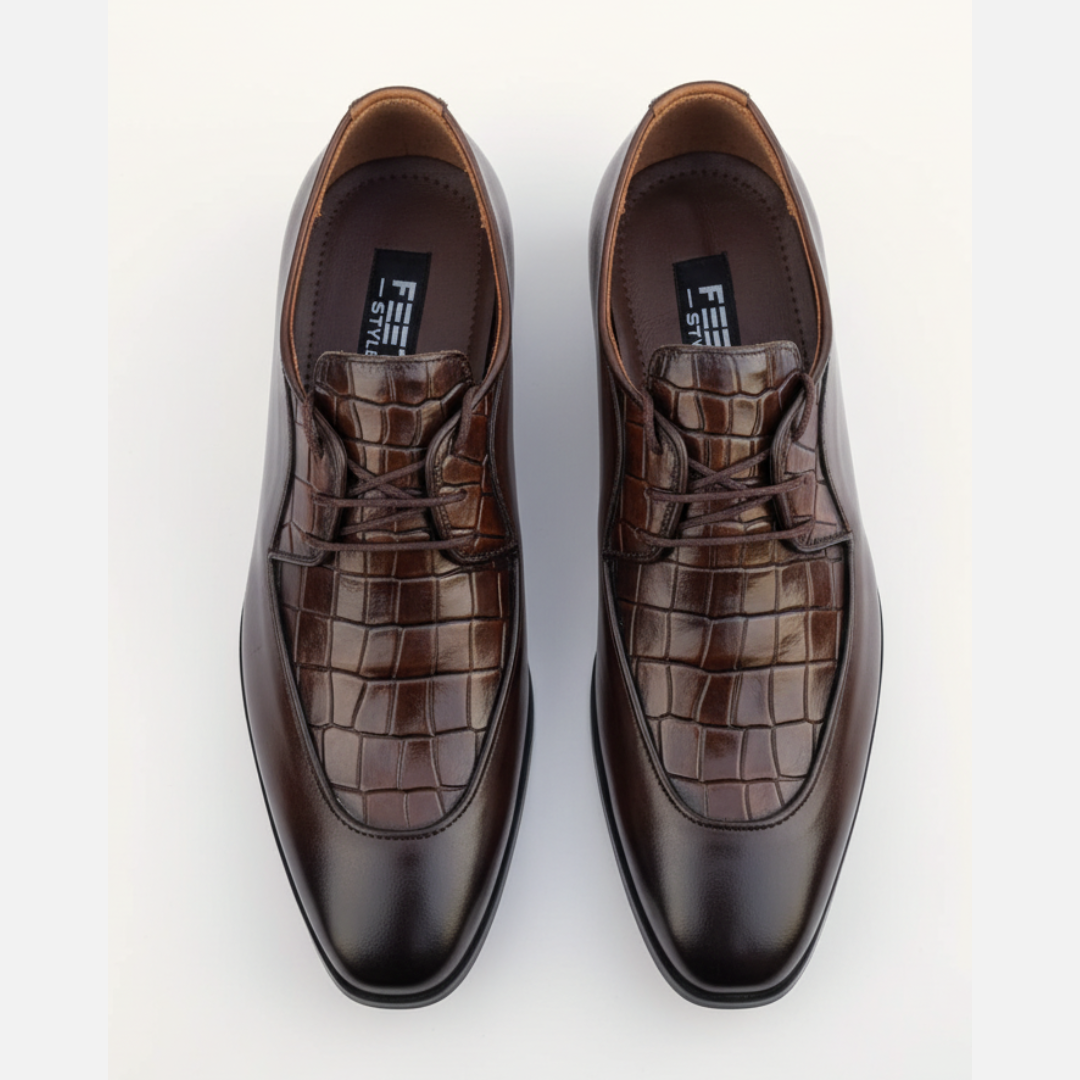 Men Leather Derby Brown- 1020