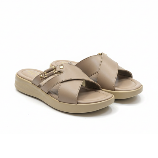 Serene Cross-Step Slides - Chikoo