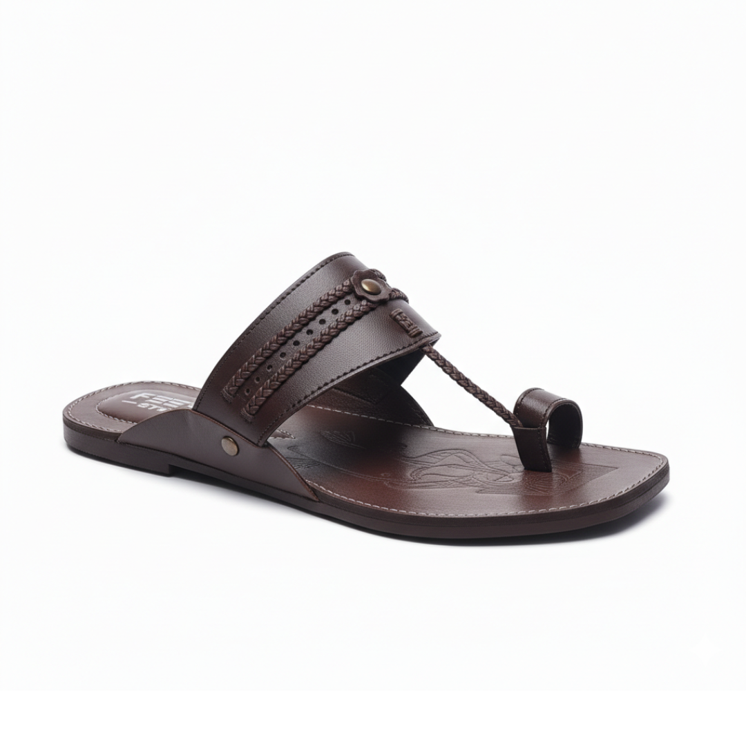 Men Brown Kolhapuri Chappal