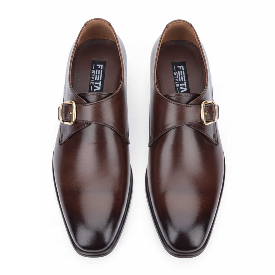 Single Monk Strap Leather Brown- 2080
