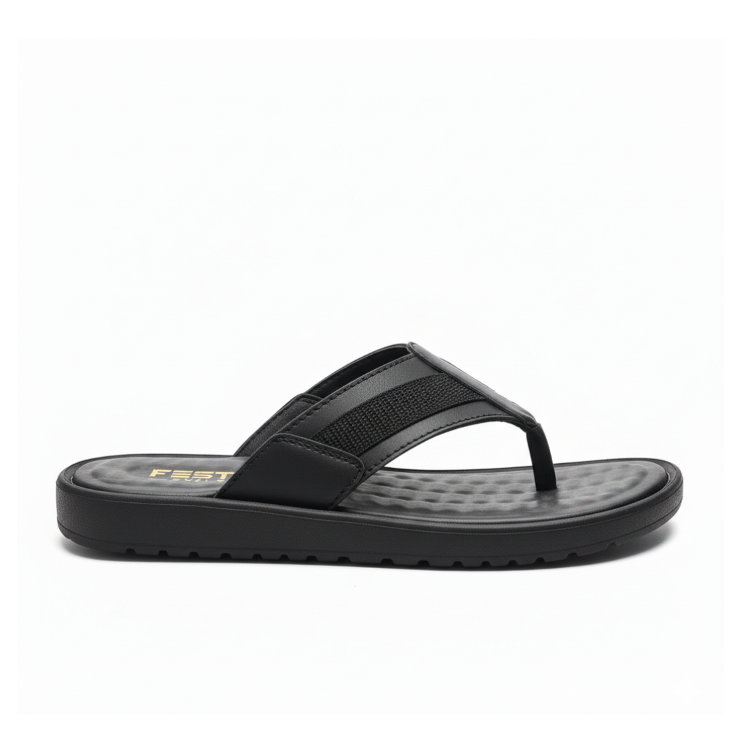 Men Slippers Black 4009-8