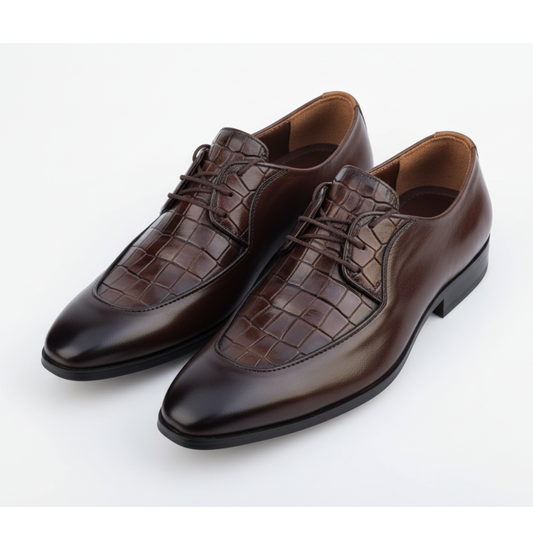 Men Leather Derby Brown- 1020