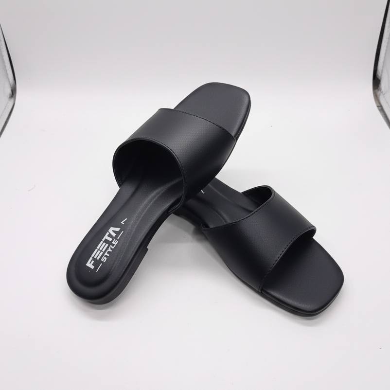 Black Soft Comfort Slip On Flats