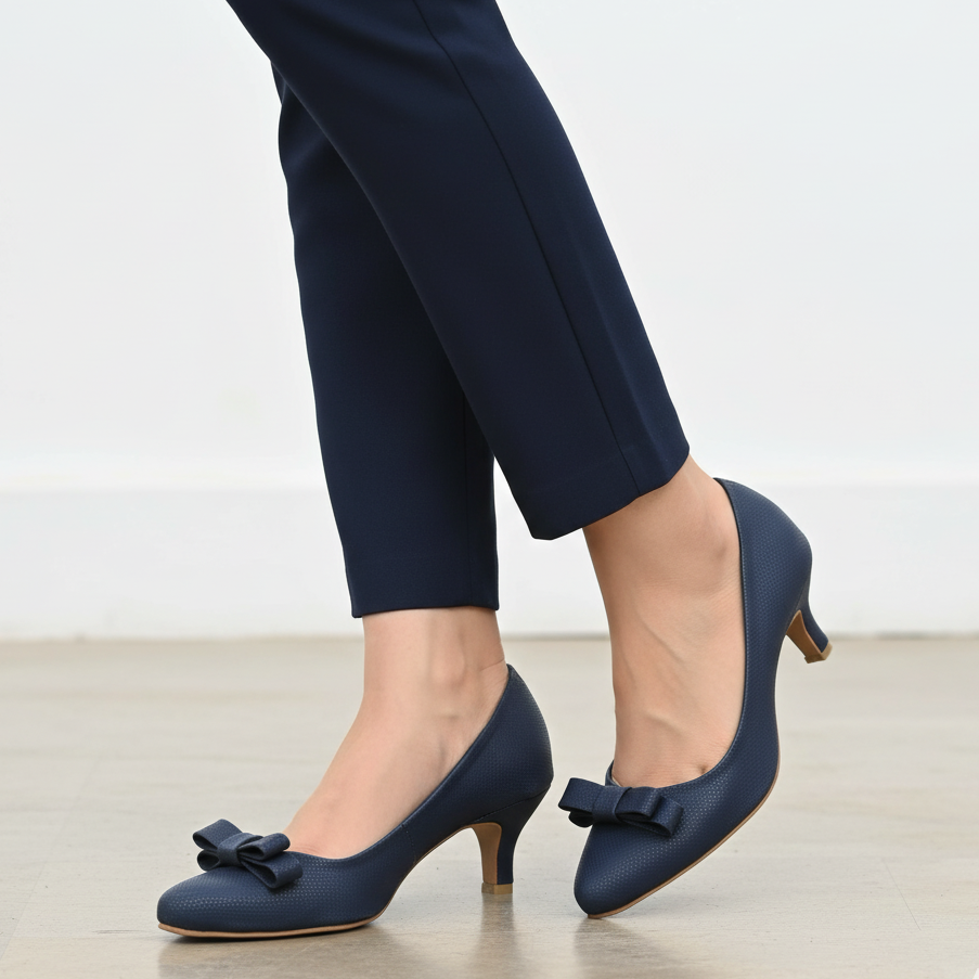 Midnight Bow Women Court Shoes 648-7