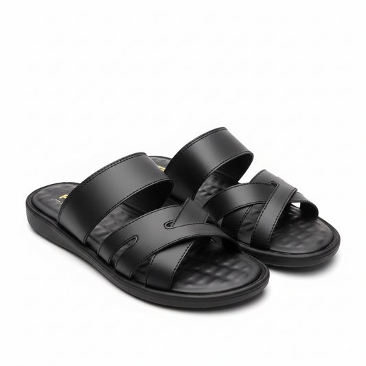 Men Slippers Black 4005-8