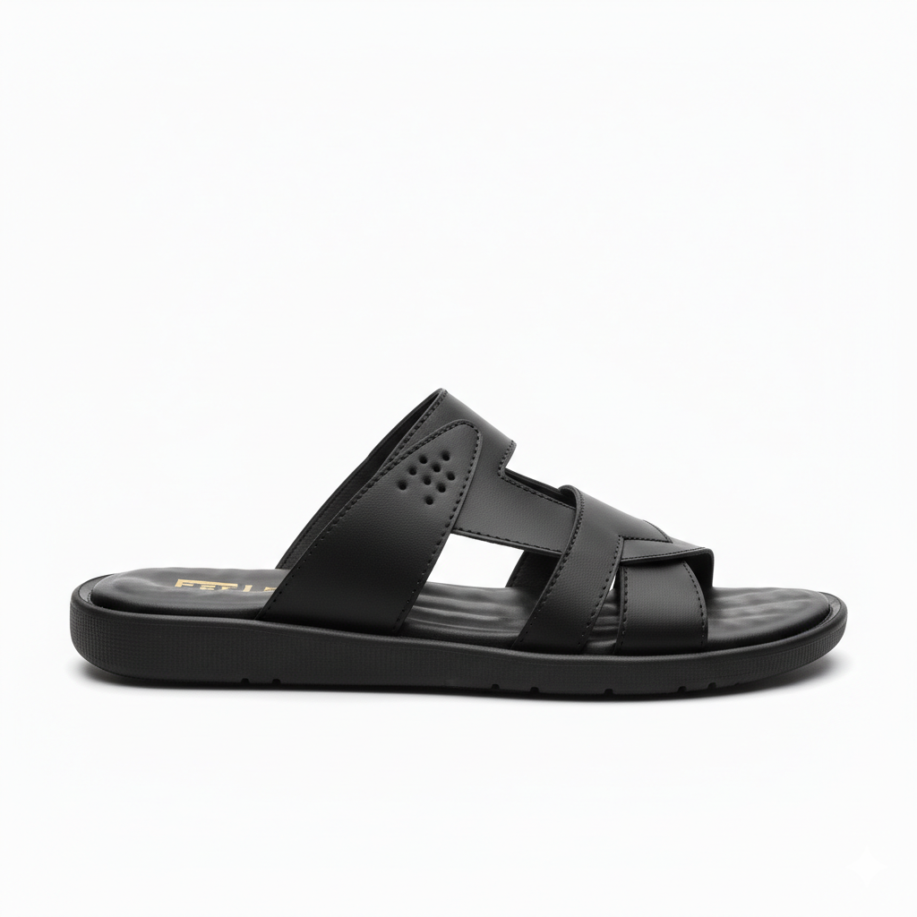 Men Slippers Black 4006-8