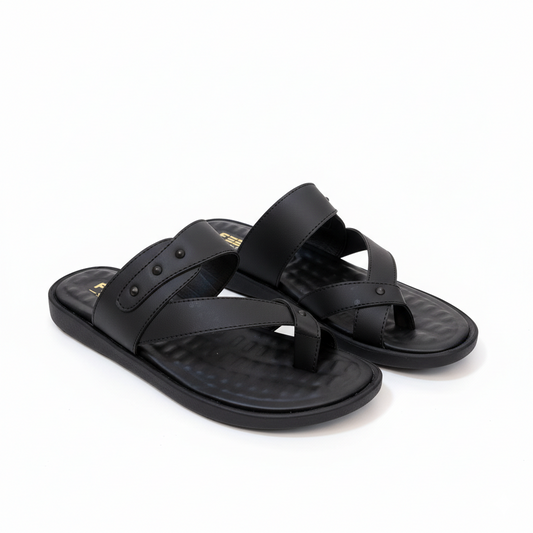 Men Slippers Black 4007-8