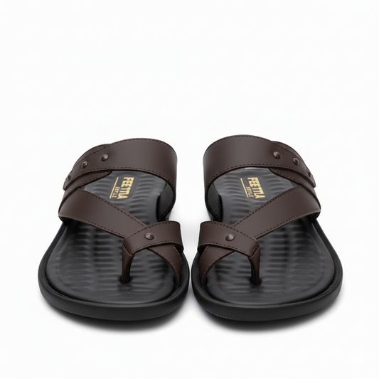 Men Slippers Brown 4007-8