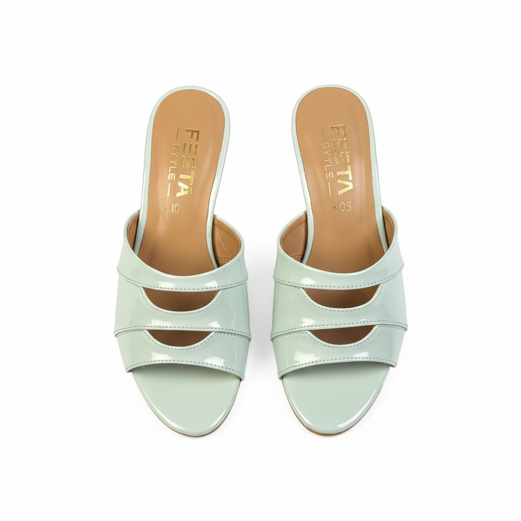 Mint Aqua Luxe Mule Heels 403-7