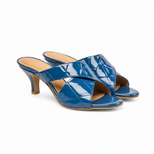 Royal Blue Crisscross Mule Heels 405-7