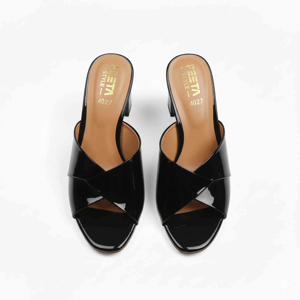 Midnight Gloss Luxe Mule Heels 402-7