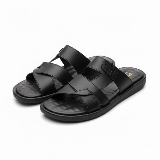 Men Slippers Black 4006-8