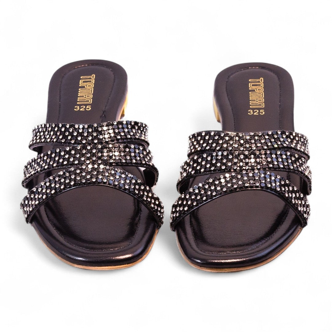 Black Ladies Formal Slippers 325-7