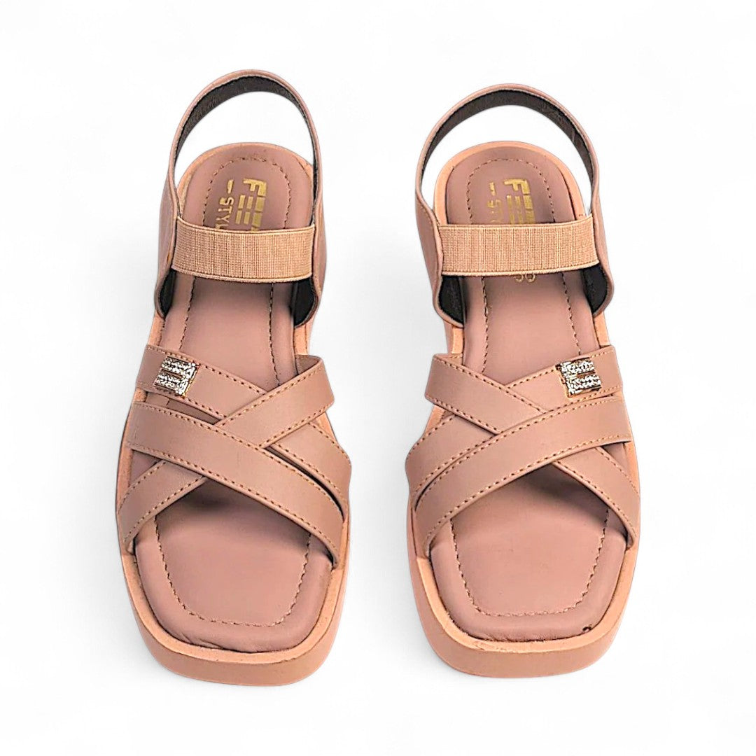 Pink Cross Strap Sandals 953-7
