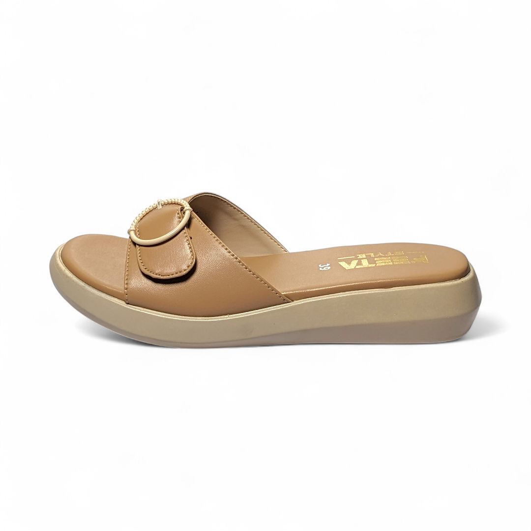 Beige Comfy Casual Slippers 474-7