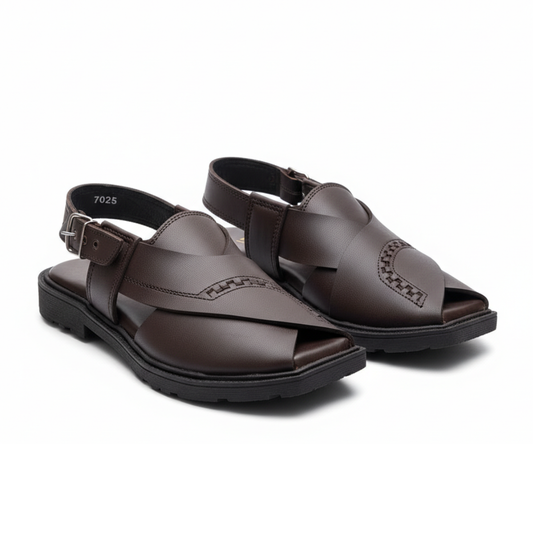 Men Brown Peshawari Chappal 7025-8