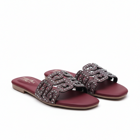 Maroon Urban Gleam Slipper