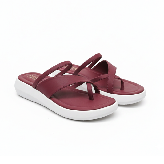 Maroon EaseWalk Toe-Ring Slippers