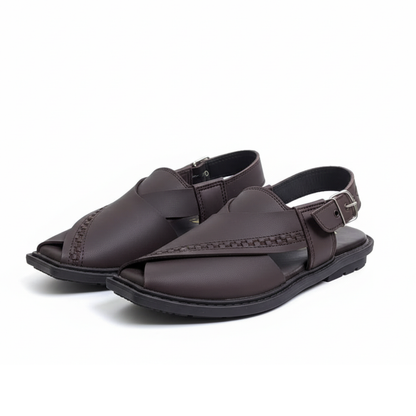 Men Peshawari Chappal Brown 7026-7