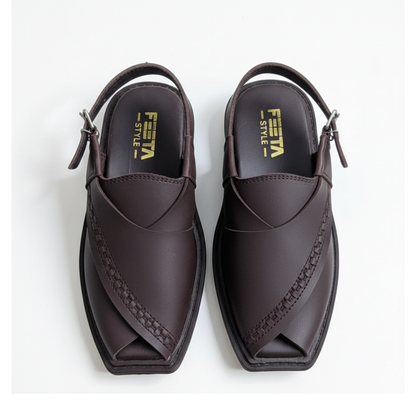 Men Peshawari Chappal Brown 7026-7