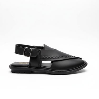 Men Peshawari Chappal Black 7026-8