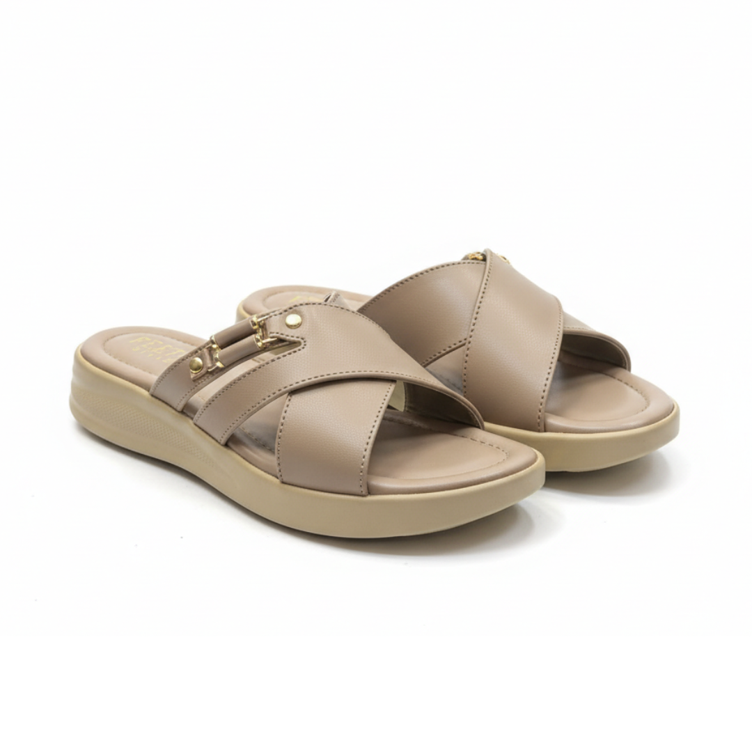 Serene Cross-Step Slides - Chikoo