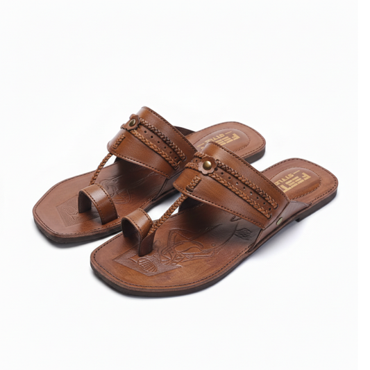 Men Mustard Kolhapuri Chappal
