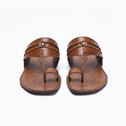 Men Mustard Kolhapuri Chappal
