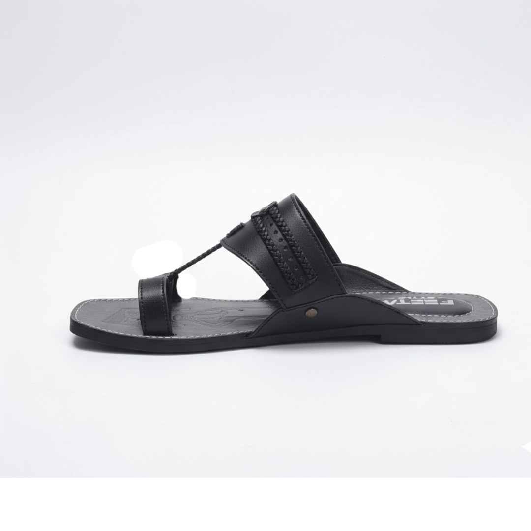 Men Black Kolhapuri Chappal KL001-8
