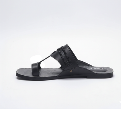 Men Black Kolhapuri Chappal KL001-8