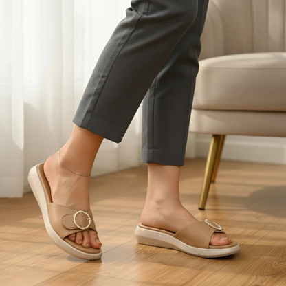 Beige Comfy Casual Slippers 474-7