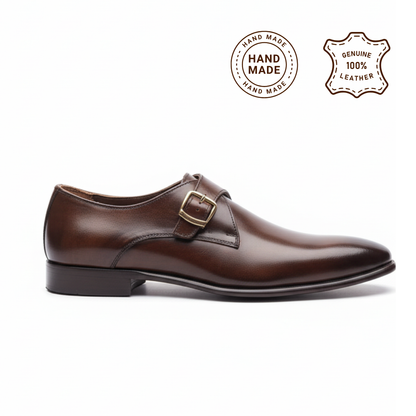 Single Monk Strap Leather Brown- 2080