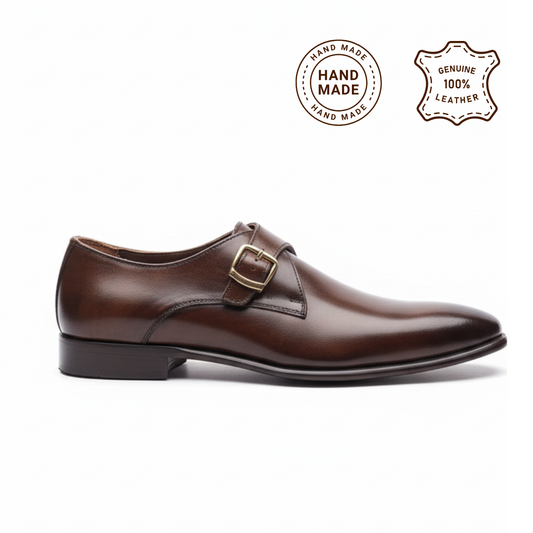 Single Monk Strap Leather Brown- 2080