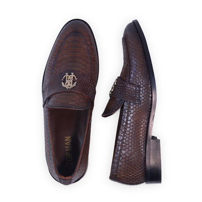 Men Slip On Shoes 2052-8 Brown