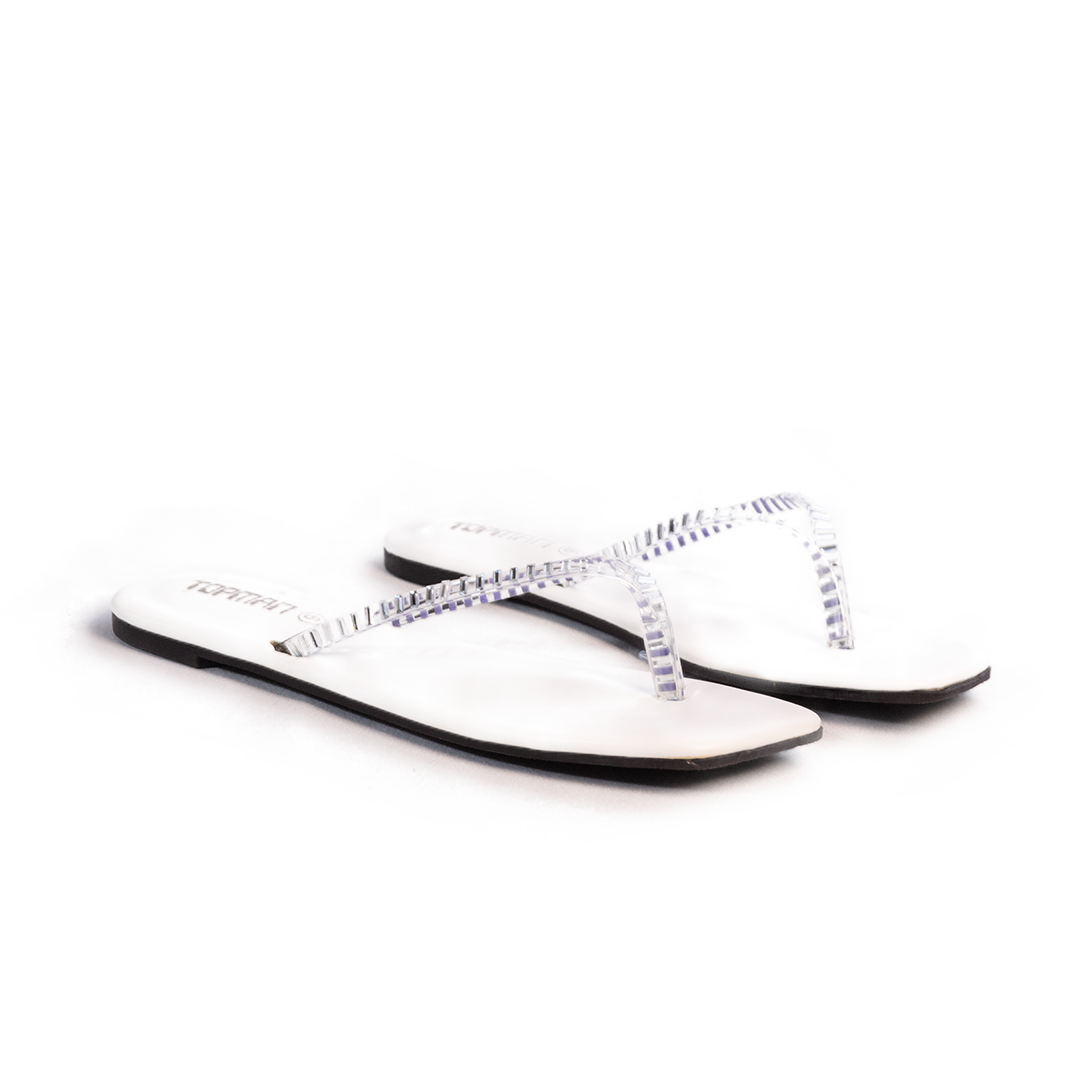White Casual Fancy Chappal 332-7