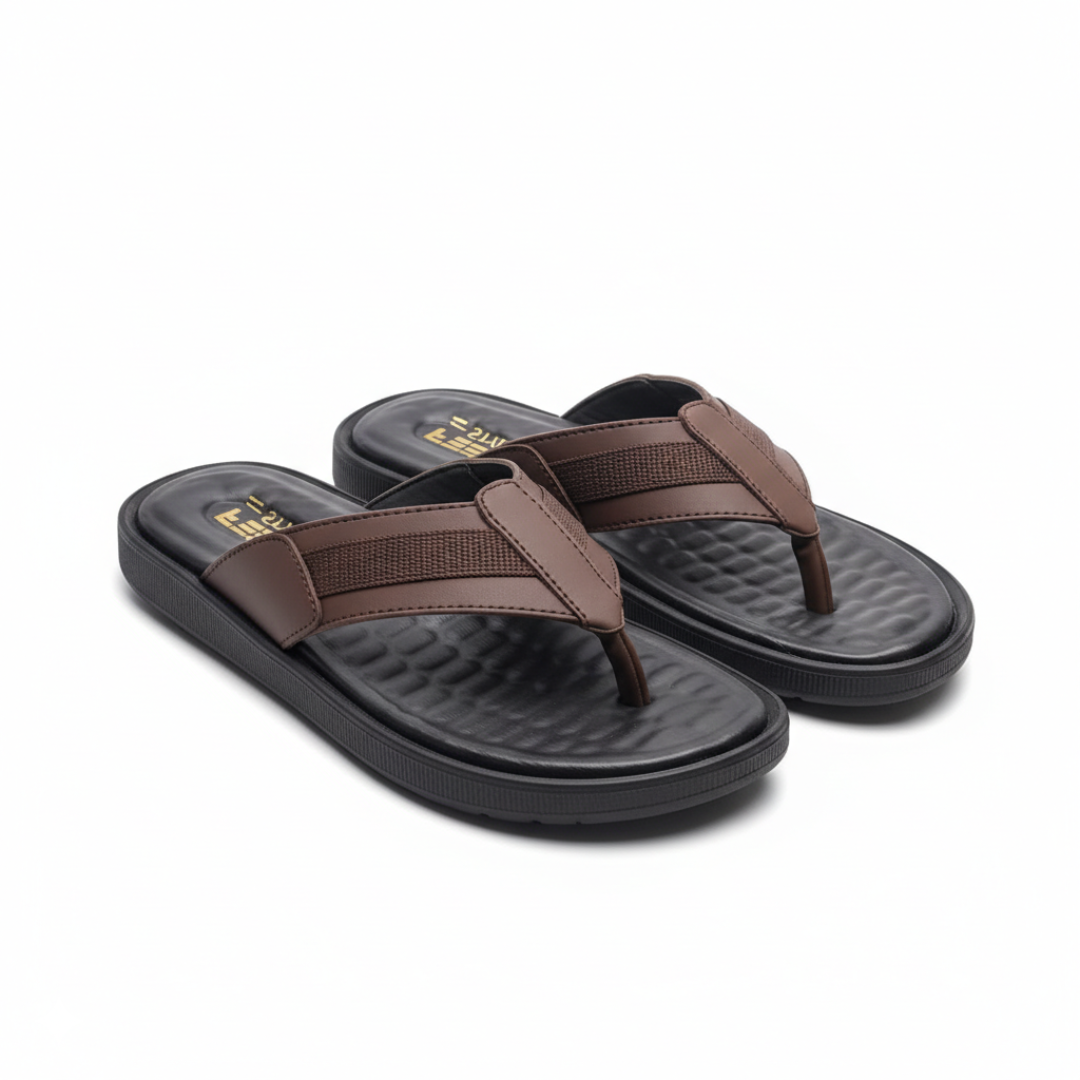 Men Slippers Brown - 4009