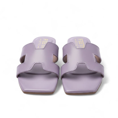 H Style Flat Slippers - Lilac 338-7