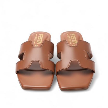 H Style Flat Slippers - Mustard 338-7