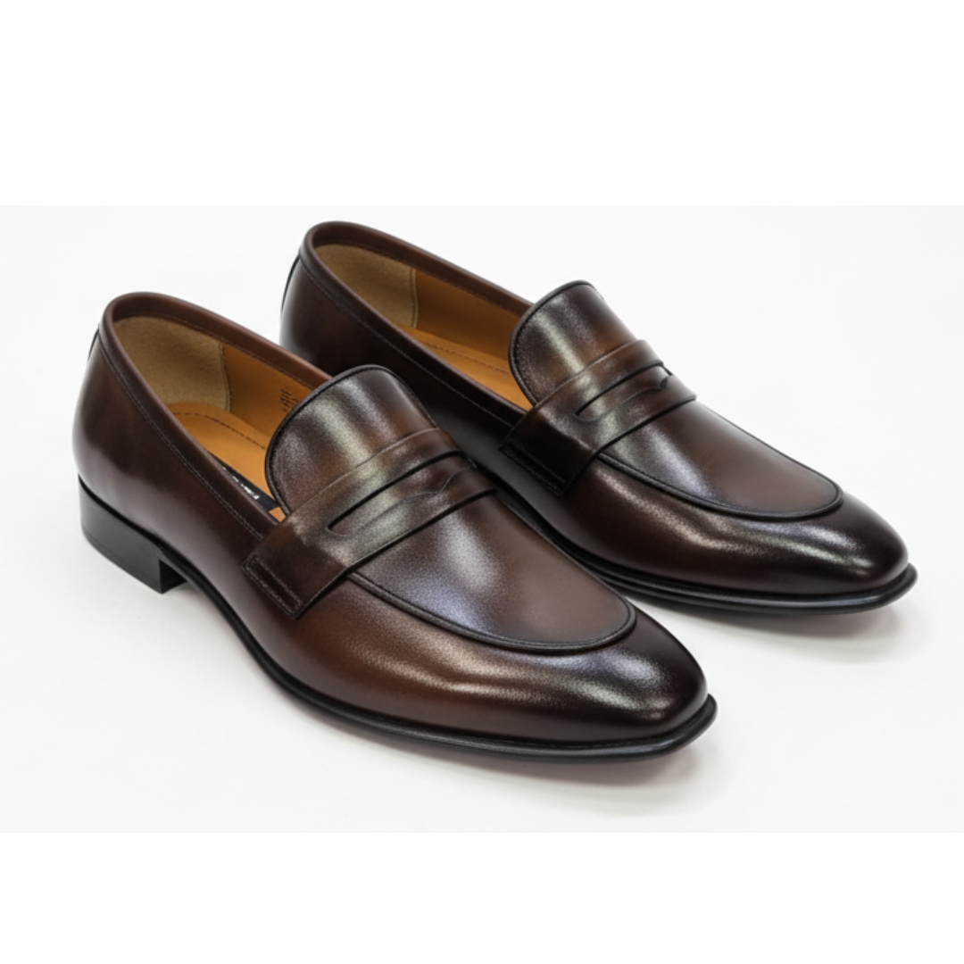 Men Leather Moccassin T-Brown - 2013