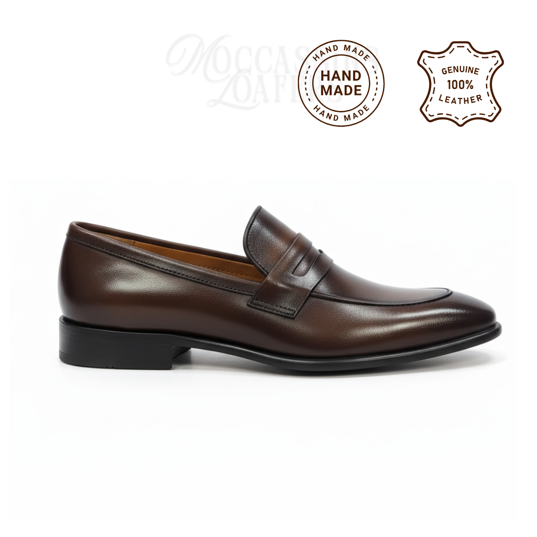 Men Leather Moccassin T-Brown - 2013