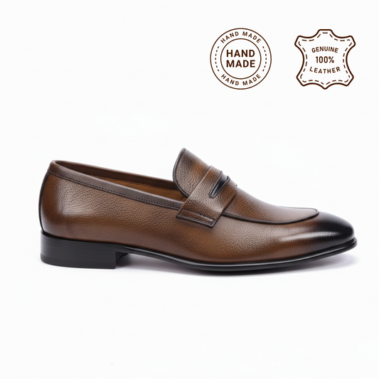 Leather Penny Loafers D-Tan -2012