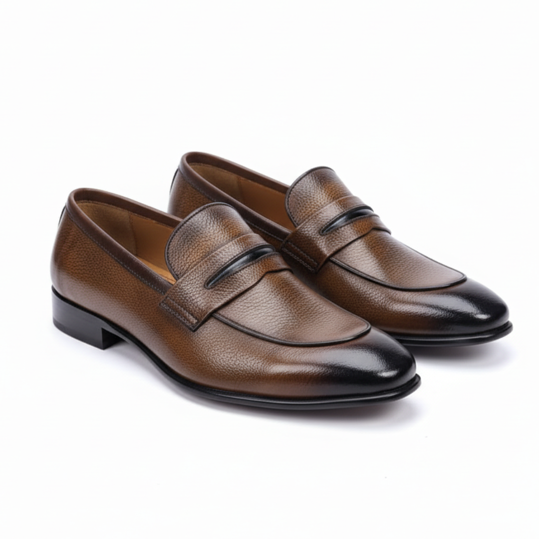 Leather Penny Loafers D-Tan -2012