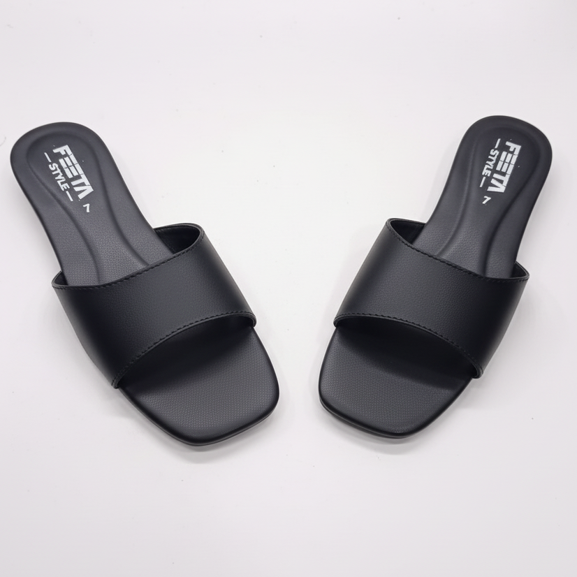 Black Soft Comfort Slip On Flats