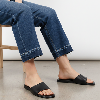 Black Soft Comfort Slip On Flats