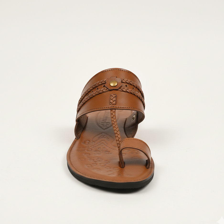 Men Mustard Kolhapuri Chappal