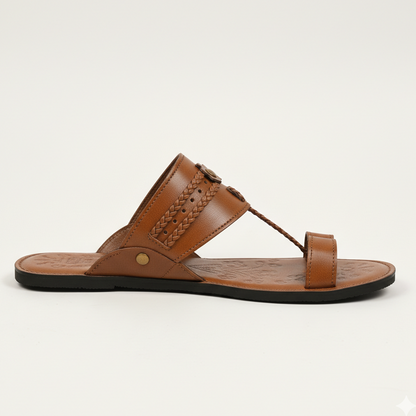 Men Mustard Kolhapuri Chappal