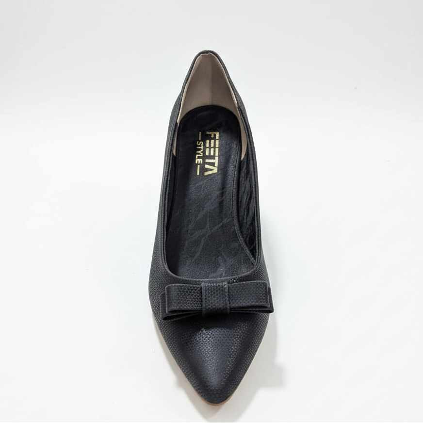 Onyx Bow Women Court Shoes 648-7