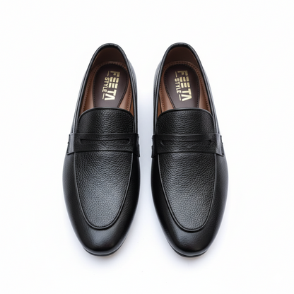 Leather Penny Loafers Black - 2011