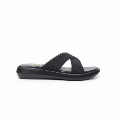 Black Comfy Casual Slippers 472-7
